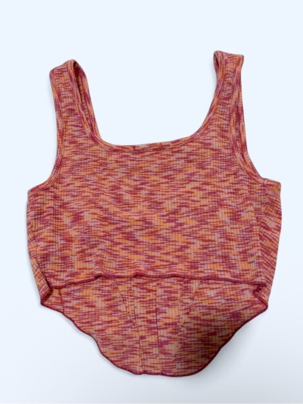 Multicolor Pink Orange Ribbed Tank - Picture 4 of 4